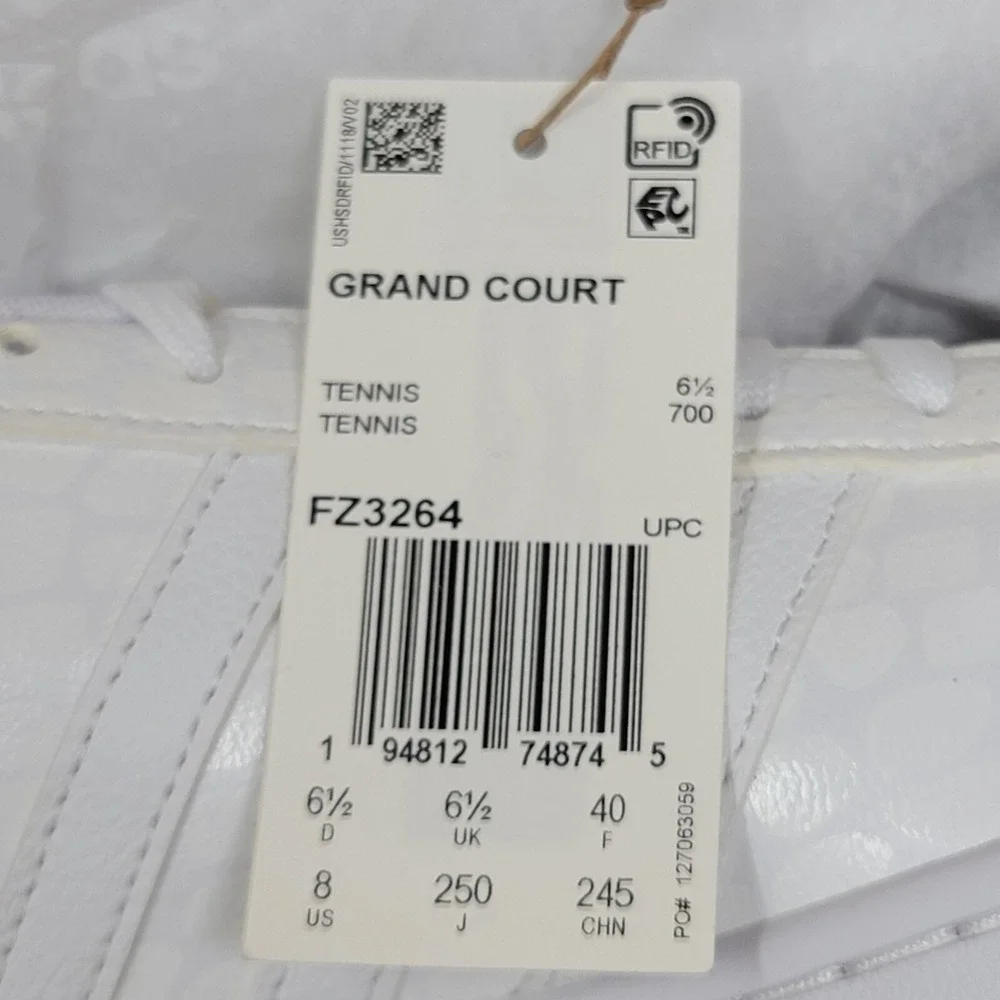 Adidas Women's Grand Court Sneakers Sz 8 M Cloudfoam Comfort White FZ3264